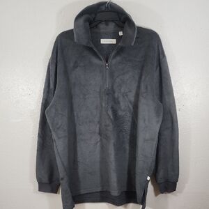 Standard Cloth Dark Gray Fleece Zip-Up Sweater Size M
